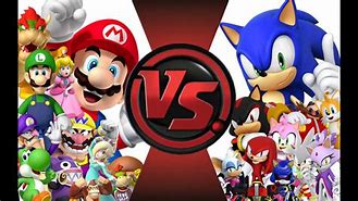 Image result for Sonic vs Mario Fighting