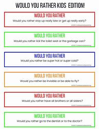 Image result for Would You Rather Questions for Kids