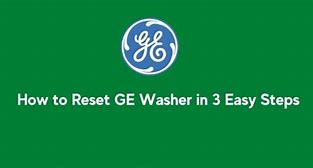 Image result for GE Front Load Washer Reset