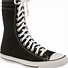 Image result for Black Leather High Top Chuck's