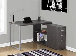 Image result for Corner Desk with Storage for Small Office Gray