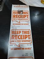 Image result for Burger King blank receipt