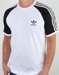 Image result for Adidas White Shirt with Black Stripes