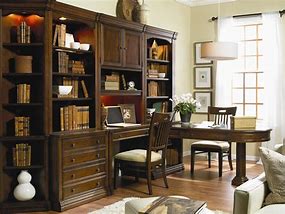 Image result for Home Office Wall Unit Black with Desk Area