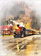 Image result for Vintage Train Art