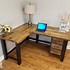 Image result for Rustic Hand Made Computer Desk