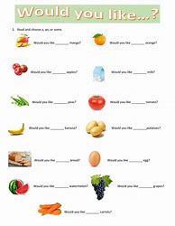 Image result for Would You Like Some Food Worksheet