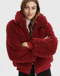 Image result for Red Sherpa Jacket Women