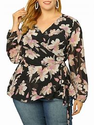 Image result for Plus Size Sheer Chiffon Blouses