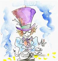 Image result for The Mad Hatter Tim Burton Drawing