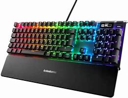 Image result for Steelseries Apex 7 TKL Compact Mechanical Gaming Keyboard - OLED Smart Display - USB Passthrough And Media Controls - Tactile And Clicky - RGB