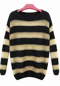 Image result for Black and Yellow Striped Sweater
