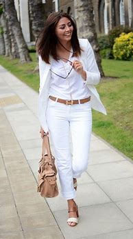 Image result for Outfits with White Jeans