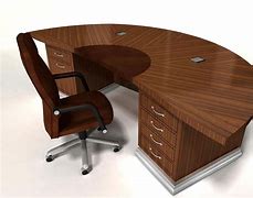 Image result for Curved Wooden Office Desk