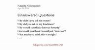 Image result for Poems About Unanswered Questions