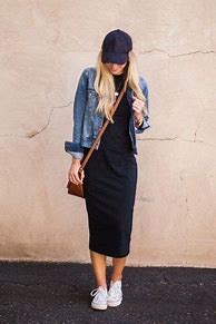Image result for Dress with Denim Jacket Outfit
