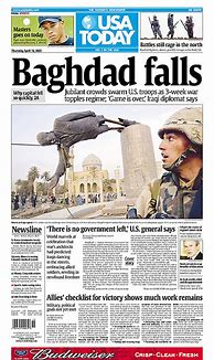 Image result for Newspaper Front Pages of Iraq War
