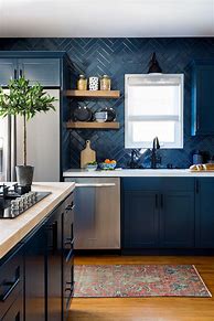 Image result for Slate Blue Kitchen Cabinets