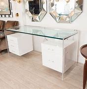 Image result for White Desk with Glass Drawers