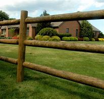 Image result for Round Rail Wood Fence