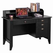 Image result for Black Wood Desk with Drawers