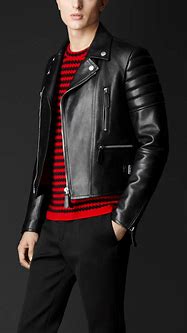 Image result for Black Leather Biker Jacket