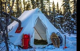Image result for Canvas Wall Tent Winter Camping