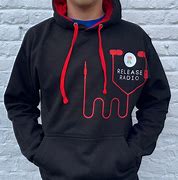 Image result for Black Hoodie with Red