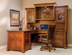 Image result for Unfinished Solid Wood Corner Desk