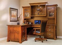Image result for Wood Desk with Hutch