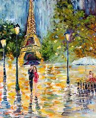 Image result for Paris Eiffel Tower Oil Painting