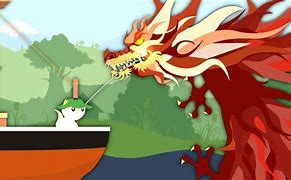 Image result for Catching the Dragon in Cat Goes Fishing
