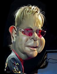 Image result for Elton John Cartoon Black and White