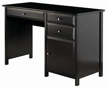 Image result for Black Wooden Desk with Drawers