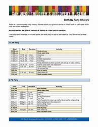 Image result for Sample Party Itinerary