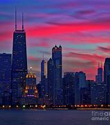 Image result for Chicago Skyline Sunset