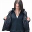 Image result for Black Leather Jackets with Hoodie for Women