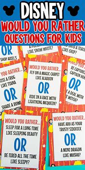 Image result for Would You Rather Disney Printable
