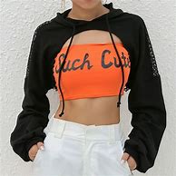 Image result for Hoodie Black Crop Top Outfits