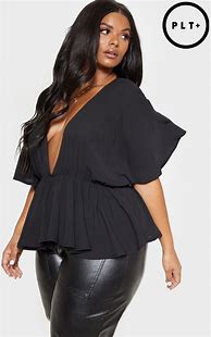 Image result for Plus Size Short Sleeve Peplum Top