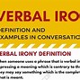 Image result for Verbal Irony Definition