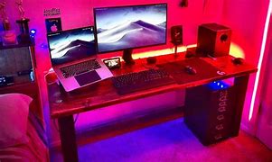 Image result for Wood Computer Desk with Glass Top