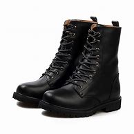 Image result for Men's Black Leather Winter Boots