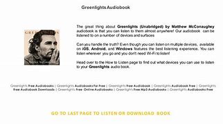 Image result for GreenLights Audiobook