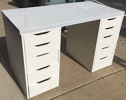 Image result for White Desk Double W Storage
