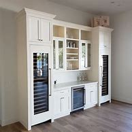 Image result for Kitchen Cabinets with Wine Fridge