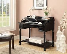 Image result for Black and Wood Writing Desk