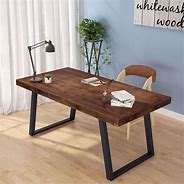 Image result for Black Office Desk with Wood Top