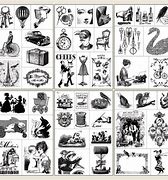 Image result for Black and White Vintage Stickers