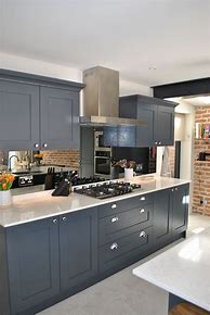 Image result for Slate Blue and Stainless Steel Appliances Kitchen